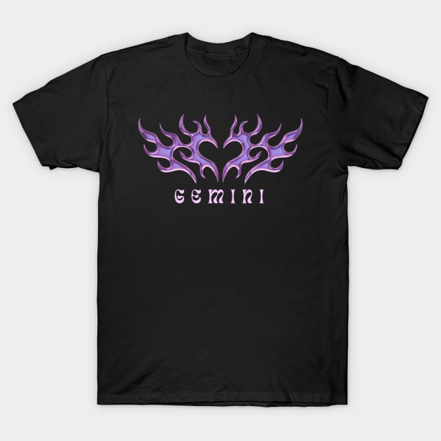 Gemini Y2K Butterfly T-Shirt by rosiemoonart